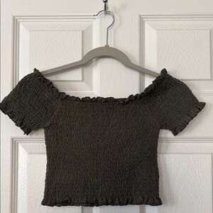 Madrag Women's Olive Green Smocked Top